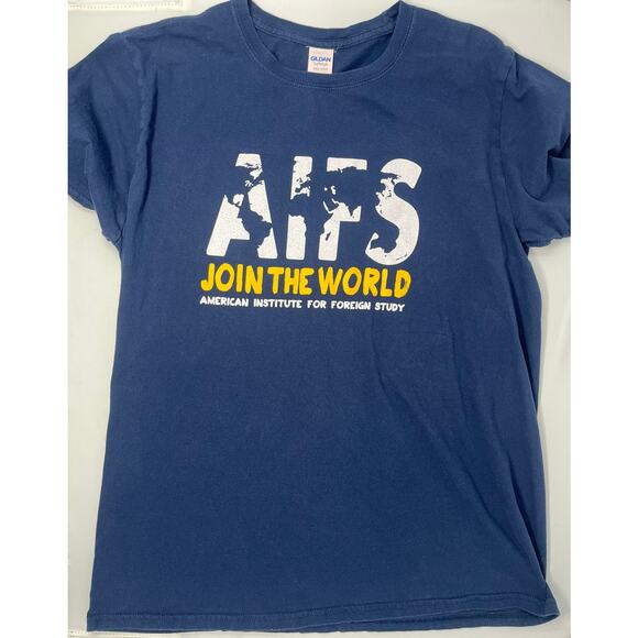 AIFS American Institute for Foreign Studies Tshirt size L Pre-Owned in fair cond - Picture 1 of 6
